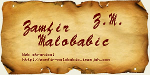 Zamfir Malobabić vizit kartica